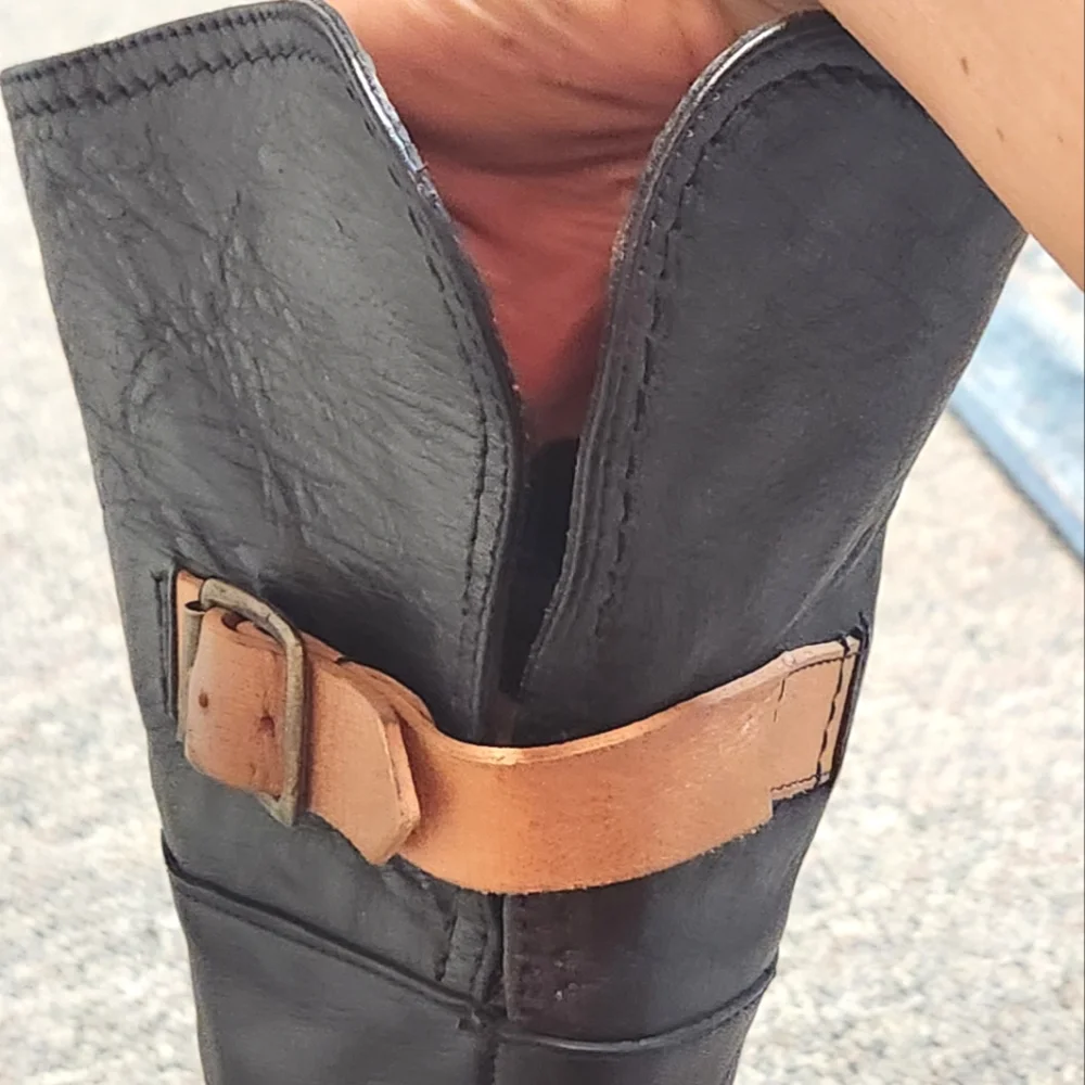 Frye Paige Black Tall Riding Boots Style 77061 Size 6 1/2